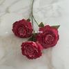 Flor de peonía coreana artificial de 3 cabezas para boda, camino de plomo, fondo de pared, arreglo floral, decoración del hogar, accesorios, flores artificiales