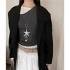 Collar Largo de Plata con Forma de Estrella de Mar para Mujer 2025 Nuevo de Alta Gama Dulce y Fresco Cadena para Clavícula Accesorios Elegantes Versátiles