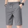 Pantalones Cortos Casuales de Seda de Hielo Delgados de Verano de Cinco Puntos para Hombre Pantalones Grandes Pantalones de Playa Ropa Exterior Pantalones de Caballo Pantalones Medios de Verano