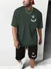 AliExpress Roupa de Verão Esportiva Masculina Fina Gradiente Casual Camiseta Shorts Conjunto Estampado 3D Masculino Respirável Manga Curta