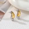 Pendientes con personalidad de gota de agua de dos colores, estilo europeo y americano, con textura de costura de metal, pendientes transfronterizos al por mayor