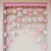 Cortina de porta com estampa de coração de cerveja em nuvem rosa, cortina divisória para decoração de quarto infantil, vestiário, sala de aula