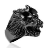 Ebay Anel de aço inoxidável europeu e americano anel de cabeça de lobo dominador masculino fornecimento de fabricantes de joias de comércio exterior