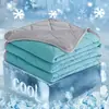 Manta Refrescante de Verão TK Comércio Transfronteiriço Sensação Fresca Sorvete Cor Sólida Estampada Manta de Ar Condicionado para Casa Lavável à Máquina Manta de Verão TEMU