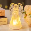 Transfronteiriço Novo LED Luminoso Anjinho Acrílico Cristal Anjo Enfeites Decoração de Natal Anjo Luz Noturna