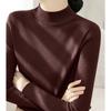 Suéter Sencillo de Manga Larga Otoño e Invierno Moda Versátil Cuello Medio Alto Delgado para Abajo