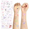 10 Pegatinas de Tatuaje Secreto de Mariposa y Gato, Pegatinas Creativas de Dibujos Animados para la Cara de Niños, Pegatinas de Tatuaje Impermeables para Fiestas
