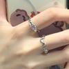 Anillo irregular de piedra lunar anillo geométrico de onda para hombre y mujer anillo abierto ajustable versátil moda de lujo ligero regalo
