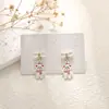 Pendientes navideños de diamantes con dibujos animados, transfronterizos europeos y americanos, pendientes asimétricos de alta gama para mujer, decoraciones navideñas