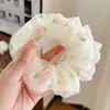 Scrunchie de Renda Estilo Coreano para Mulheres 2026 Novo Estilo Elástico de Cabelo Estilo Preguiçoso Corda de Cabelo Grande Acessório para Coque Flor de Cabelo