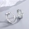 Moda Estilo Coreano Elegante Diamante Cruz Trasera Hebilla de Oreja Estilo Pequeño y Sencillo para Mujer Hebilla de Oreja Cobre Estilo Coreano Hebilla de Oreja Estilo Coreano