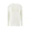 Suéter de punto blanco de manga larga para mujer, perfecto para atuendos de otoño e invierno, con un diseño ajustado estilo francés y un aspecto suave y elegante.