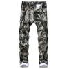 Fornecimento Transfronteiriço Jeans Masculino Casual Estampado Stretch Camuflagem Padrão de Personalidade Novas Calças de Algodão Masculinas