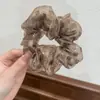 Elástico de cabelo de organza com strass estilo francês, com toque de alta qualidade, faixa de cabelo de luxo para mulheres, cordão de cabelo de luxo leve