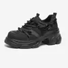 Zapatos de papá gruesos retro color negro que aumentan la altura para mujeres menudas, nuevo modelo 2026, zapatillas casuales ligeras para primavera y otoño