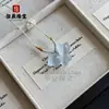 Pingente de colar de borboleta de pedra olho de gato cor de gelo natural de alta qualidade, pingente de colar de borboleta super estiloso Hanfu, presente de joia feminina