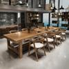 Nórdica Grande Conferência Mesa Longa Estilo Industrial loft Retangular Log Móveis Longa Strip Negociação Mesa de Escritório e Cadeira Combinação