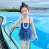 Traje de baño para niñas, una pieza, vestido de princesa, niña linda, bebé, nuevo estilo 2026, natación, aguas termales, traje de baño para niños