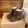 Botas Birkenstock Forradas de Felpa para Niña Otoño/Invierno 2026 Usables de Dos Maneras Botas Slouch Merade Botas Martin de Media Pantorrilla para Niña Pequeña