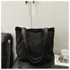 Bolso tote de color liso para mujer, bolso de gran capacidad, bolso de hombro de moda vintage de otoño, práctico y duradero para el trabajo y los desplazamientos