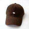 Gorra de Béisbol Bordada de Oso Polar Invierno Gamuza Ala Ancha Muestra la Cara Pequeño Sombrero Retro Neutro Gorra Suave Superior para Hombres y Mujeres