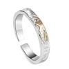 Anel de Prata Tailandês para Casal Par de Bordo Feminino e Masculino Design de Nicho Folha de Bordo Anel Vintage Presente de Aniversário para Namorada