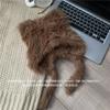 Bonito gorro de oso para mujer, otoño e invierno, nuevo gorro de lana cálido que combina con todo, protección para los oídos, gorro de felpa Lei Feng, gorro de punto para hombre