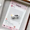 Presilha de Cabelo Oval com Bolinhas e Gatinho Desenho Animado Fofo, Presilha Bico de Pato Versátil da Moda para Franja Lateral, Grampo Doce