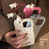 Capa de Celular 3D de Gatinho Fofa Anti-Impressão Digital Adequada para iPhone 17, Apple 15 Pro Max, Design Simples de Bolinhas para 13/16