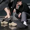 Pantuflas de Algodón Impermeables de EVA Texturizado para Hombre Invierno Casa Antideslizantes Cálidas con Felpa Adentro Puntera Cerrada Slip-on Zapatos de Algodón para Hombre Invierno