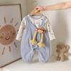 Conjunto de Duas Peças para Bebê Outono Macaco 3D Macacão Top de Algodão Puro Roupas de Bebê Conjunto de Duas Peças para Meninos