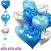 Set de Globos con Forma de Corazón de 10 Piezas Transfronterizo para Decoración de Fiesta de Cumpleaños y San Valentín Globos de Papel de Aluminio con Forma de Corazón de 18 Pulgadas