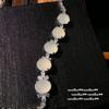 Pulseira de Gema Face de Ovo Grande Girassol Shuimoyu de Mianmar Novo Estilo Chinês Calcedônia Branca Ágata Flor Zircônia Pulseira