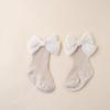 Calcetines de Algodón con Lazo para Niños Calcetines para Bebé de Cuatro Estaciones Calcetines Antideslizantes para el Suelo Calcetines de Canalé para Bebé de Caña Media