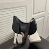 Nova Moda Outono e Inverno 2025 Bolsa de Ombro Cor Lisa Textura Simples Bolsa de Axila Tendência Elegante Ins Linda Bolsa Transversal