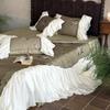 Flores retro francesas en el río Sena en primavera y verano ropa de cama sedosa de cuatro piezas para dormir sin nada Tencel