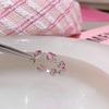 Anillo rosa de diamante dulce fresco amor para niñas Mujeres ins ajuste abierto nicho lujo ligero Alto sentido 2023 nueva tendencia
