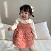 Ropa de Otoño e Invierno para Niños Engrosada Estilo Coreano Ropa para Niños Ropa de Salida para Bebés Traje de Falda con Pantalones Inferiores de Terciopelo para Niñas