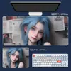 Alfombrilla de Ratón para Gaming de Belleza Anime de Gran Tamaño, Antideslizante, Bordes Reforzados, Base de Goma Engrosada para Escritorio, Personalizable con Tu Propio Diseño
