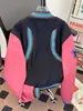 Chaqueta de Lana Casual con Parche Bordado de Retazos en Manga Rosa Estilo Callejero para Hombre Atractiva de Moda Chaqueta de Béisbol Deportiva Americana para Pareja