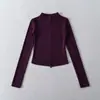 Camiseta Básica de Cuello Alto con Forro de Polar para Mujer, Estilo Otoño e Invierno, Top Interior Corto, Estilo Puro Deseo, Camiseta de Manga Larga Ajustada