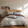 Juego de Cuatro Piezas de Algodón 100% Jacquard de Cereza Estilo Japonés Vintage Algodón Lavado 60S Ropa de Cama Suave de Algodón Puro Estilo Bosque Femenino