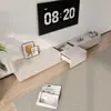 Mueble de TV de pie color crema, moderno minimalista, para salas de estar pequeñas, con armario de almacenamiento integrado