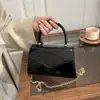 Bolsas para Mulheres 2026 Nova Moda Simples Estilo Coreano Bolsa de Mão Laqueada Bolsa de Ombro Feminina Pequena Bolsa Quadrada Bolsa Transversal Tendência