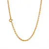 Bestseller transfronteiriço europeu e americano, corrente em O, corrente Chopard, colar empilhável de aço titânio, banhado a ouro PVD, corrente lisa versátil, corrente de clavícula