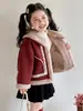 Ropa exterior para niñas transfronteriza, nueva colección de invierno 2026, ropa para niños con encaje y piel sintética, abrigo cálido para niños, disponible para dropshipping
