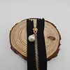 No. 3 Cremallera de Metal con Tirador de Perla Dorado Claro, Cremallera de Bolsillo Colorida para Ropa de Mujer
