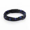 Pulsera de piedra natural para hombre, nueva, transfronteriza, Europa y Estados Unidos, piedra ojo de tigre amarilla, cuero tejido a mano, fabricantes de joyería