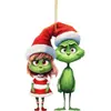 Decoraciones navideñas transfronterizas para coches nuevos, decoración plana acrílica 2D, adornos colgantes para decoración de árbol de Navidad