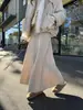 Falda midi de punto temática de invierno con dobladillo ancho de línea A, falda larga de mezcla de lana de cintura alta nueva para mujer 2026, moderna